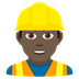 Bagaimana Man Construction Worker: Dark Skin Tone emoji terlihat di Joypixels.