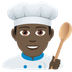 How Man Cook: Dark Skin Tone emoji looks on Joypixels.