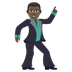 Bagaimana Man Dancing: Dark Skin Tone emoji terlihat di Joypixels.