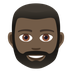 How Person: Dark Skin Tone, Beard emoji looks on Joypixels.