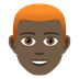 How Man: Dark Skin Tone, Red Hair emoji looks on Joypixels.