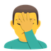 How Man Facepalming emoji looks on Joypixels.