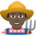 Bagaimana Man Farmer: Dark Skin Tone emoji terlihat di Joypixels.