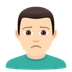 Bagaimana Man Frowning: Light Skin Tone emoji terlihat di Joypixels.