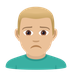 Bagaimana Man Frowning: Medium-Light Skin Tone emoji terlihat di Joypixels.