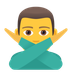 How Man Gesturing NO emoji looks on Joypixels.