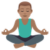 Bagaimana Man in Lotus Position: Medium Skin Tone emoji terlihat di Joypixels.