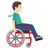 Bagaimana Man in Manual Wheelchair Facing Right: Light Skin Tone emoji terlihat di Joypixels.