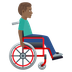 Bagaimana Man in Manual Wheelchair Facing Right: Medium-Dark Skin Tone emoji terlihat di Joypixels.