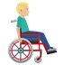 How Man in Manual Wheelchair Facing Right: Medium-Light Skin Tone emoji looks on Joypixels.