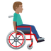 Bagaimana Man in Manual Wheelchair Facing Right: Medium Skin Tone emoji terlihat di Joypixels.