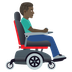 How Man in Motorized Wheelchair Facing Right: Dark Skin Tone emoji looks on Joypixels.