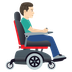 How Man in Motorized Wheelchair Facing Right: Light Skin Tone emoji looks on Joypixels.