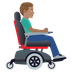 Bagaimana Man in Motorized Wheelchair Facing Right: Medium Skin Tone emoji terlihat di Joypixels.