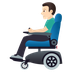 Bagaimana Man in Motorized Wheelchair: Light Skin Tone emoji terlihat di Joypixels.