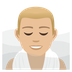 Bagaimana Man in Steamy Room: Medium-Light Skin Tone emoji terlihat di Joypixels.