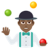 Bagaimana Man Juggling: Medium-Dark Skin Tone emoji terlihat di Joypixels.