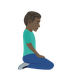 How Man Kneeling Facing Right: Dark Skin Tone emoji looks on Joypixels.