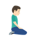 How Man Kneeling Facing Right: Light Skin Tone emoji looks on Joypixels.