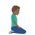 How Man Kneeling Facing Right: Medium-Dark Skin Tone emoji looks on Joypixels.