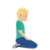 How Man Kneeling Facing Right: Medium-Light Skin Tone emoji looks on Joypixels.