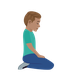 How Man Kneeling Facing Right: Medium Skin Tone emoji looks on Joypixels.