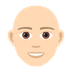 How Man: Light Skin Tone, Bald emoji looks on Joypixels.