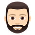 How Person: Light Skin Tone, Beard emoji looks on Joypixels.