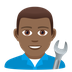 Bagaimana Man Mechanic: Medium-Dark Skin Tone emoji terlihat di Joypixels.