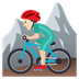 Bagaimana Man Mountain Biking: Light Skin Tone emoji terlihat di Joypixels.