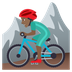 Wie Mountainbiker: mitteldunkle Hautfarbe Emoji auf Joypixels aussieht.