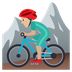 Wie Mountainbiker: mittelhelle Hautfarbe Emoji auf Joypixels aussieht.