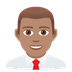 How Man Office Worker: Medium Skin Tone emoji looks on Joypixels.