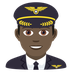 How Man Pilot: Dark Skin Tone emoji looks on Joypixels.