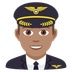 Bagaimana Man Pilot: Medium Skin Tone emoji terlihat di Joypixels.