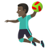 How Man Playing Handball: Dark Skin Tone emoji looks on Joypixels.