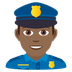 How Man Police Officer: Medium-Dark Skin Tone emoji looks on Joypixels.