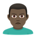 Bagaimana Man Pouting: Dark Skin Tone emoji terlihat di Joypixels.