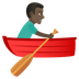 Bagaimana Man Rowing Boat: Dark Skin Tone emoji terlihat di Joypixels.