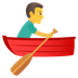 Bagaimana Man Rowing Boat emoji terlihat di Joypixels.