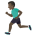 Bagaimana Man Running: Dark Skin Tone emoji terlihat di Joypixels.