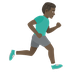 How Man Running Facing Right: Dark Skin Tone emoji looks on Joypixels.