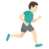 How Man Running Facing Right: Light Skin Tone emoji looks on Joypixels.