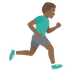 How Man Running Facing Right: Medium-Dark Skin Tone emoji looks on Joypixels.