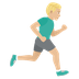 How Man Running Facing Right: Medium-Light Skin Tone emoji looks on Joypixels.