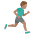 How Man Running Facing Right: Medium Skin Tone emoji looks on Joypixels.