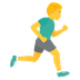 Bagaimana Man Running Facing Right emoji terlihat di Joypixels.