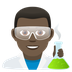 Bagaimana Man Scientist: Dark Skin Tone emoji terlihat di Joypixels.