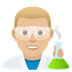 Bagaimana Man Scientist: Medium-Light Skin Tone emoji terlihat di Joypixels.