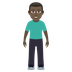 How Man Standing: Dark Skin Tone emoji looks on Joypixels.